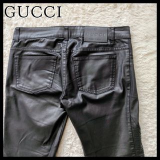 グッチ(Gucci)の【最高級】GUCCI☆ラグジュアリーパンツ　40　黒　金ボタン　サイドジップ(その他)