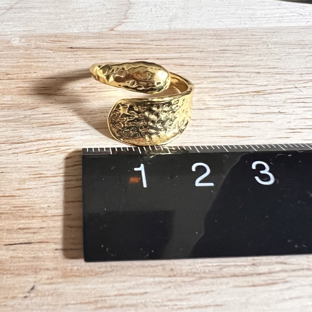 シルバー925 ドロップ アシンメトリー 凸凹 指輪 ゴールドリング③c メンズのアクセサリー(リング(指輪))の商品写真