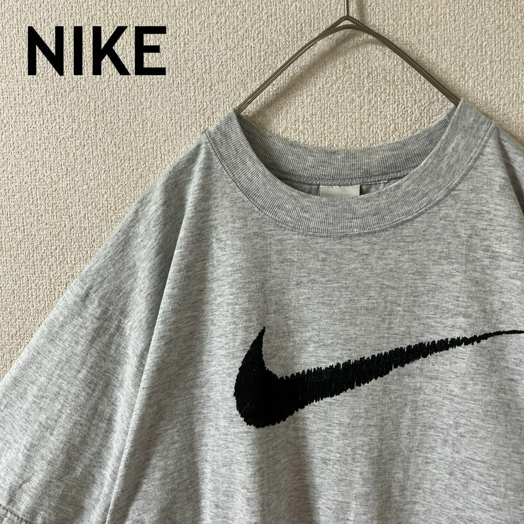 NIKE(ナイキ)のI3 ナイキ　tシャツ半袖　90s NIKEロゴ　灰　Mメンズ程度 メンズのトップス(Tシャツ/カットソー(半袖/袖なし))の商品写真