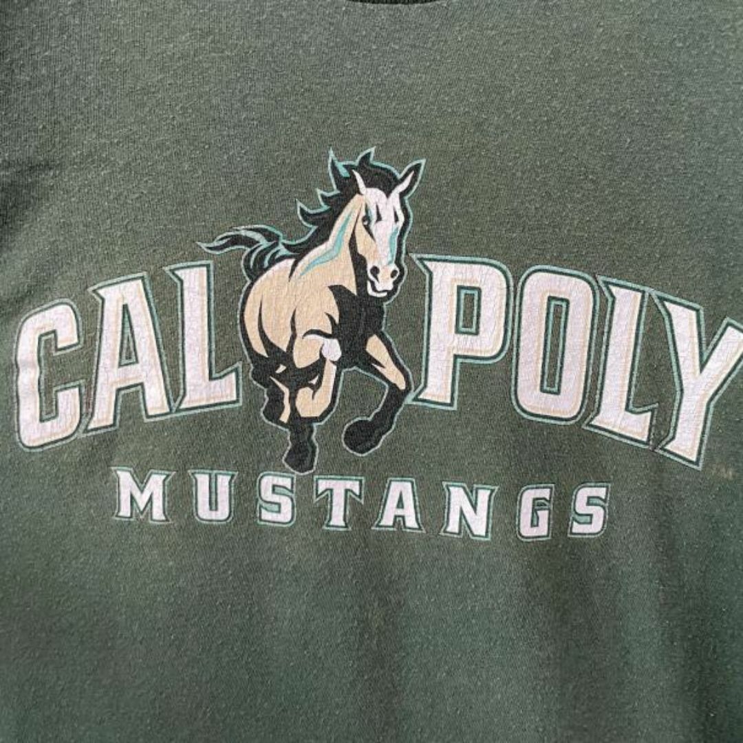 Cal Poly ウマ 馬 USA輸入 アースカラー カレッジ Tシャツ メンズのトップス(Tシャツ/カットソー(半袖/袖なし))の商品写真