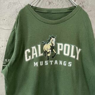 Cal Poly ウマ 馬 USA輸入 アースカラー カレッジ Tシャツ(Tシャツ/カットソー(半袖/袖なし))
