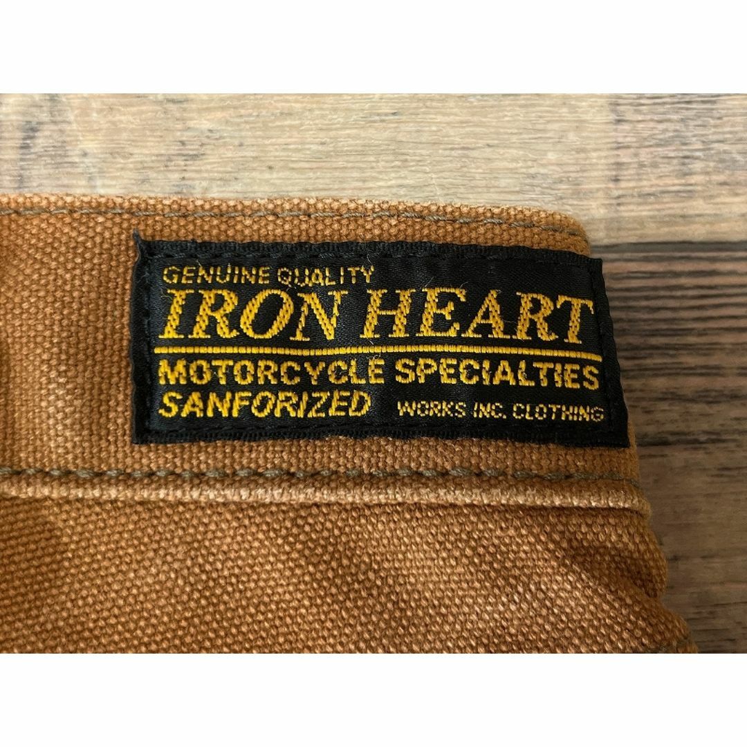 IRON HEART(アイアンハート)の雰囲気抜群 アイアンハート ブラウン ヘビー ダック ダブルニー ロガー パンツ メンズのパンツ(ワークパンツ/カーゴパンツ)の商品写真
