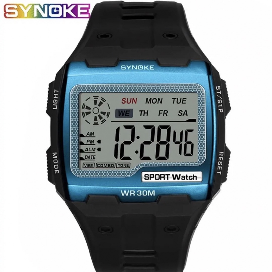 新品 SYNOKE ビッグフェイスデジタル ウォッチ  メンズ腕時計 メタブルー メンズの時計(腕時計(デジタル))の商品写真