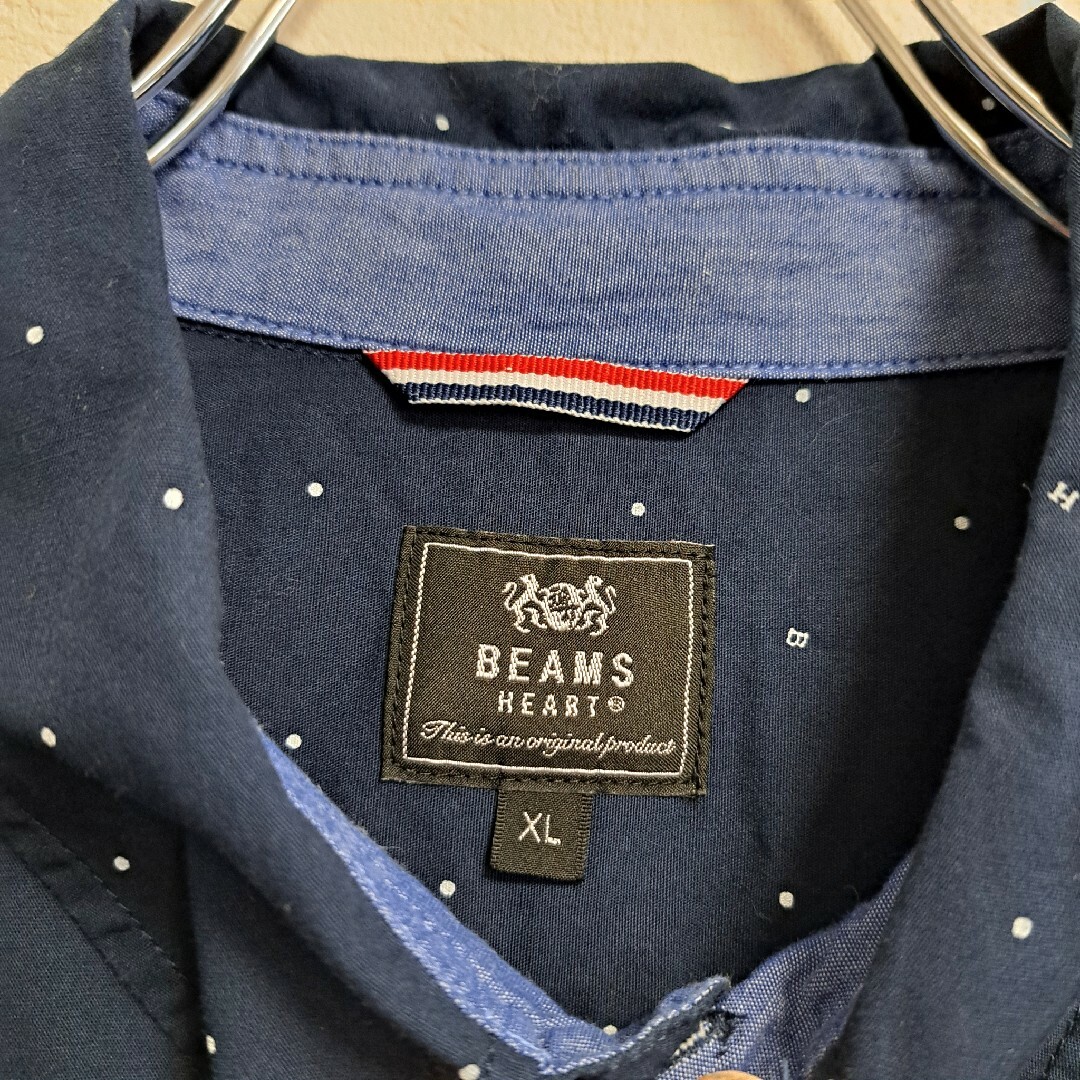 BEAMS(ビームス)の美品★BEAMS Heart【ビームス】半袖シャツ カラーボタン ドット XL メンズのトップス(シャツ)の商品写真