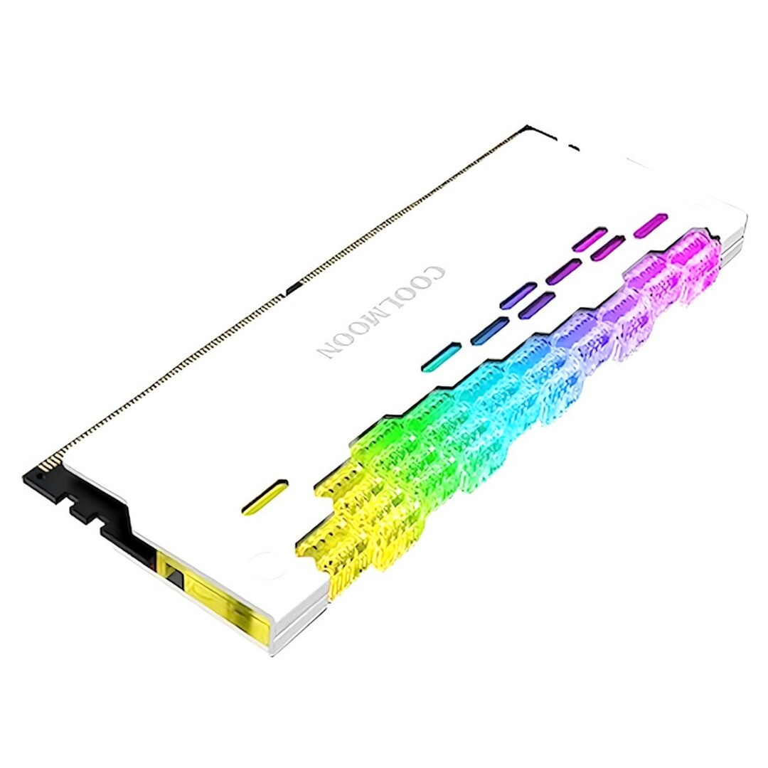 COOLMOON メモリヒートシンク LED 2個セット ホワイト 白 スマホ/家電/カメラのPC/タブレット(PCパーツ)の商品写真