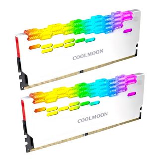 COOLMOON メモリヒートシンク LED 2個セット ホワイト 白(PCパーツ)