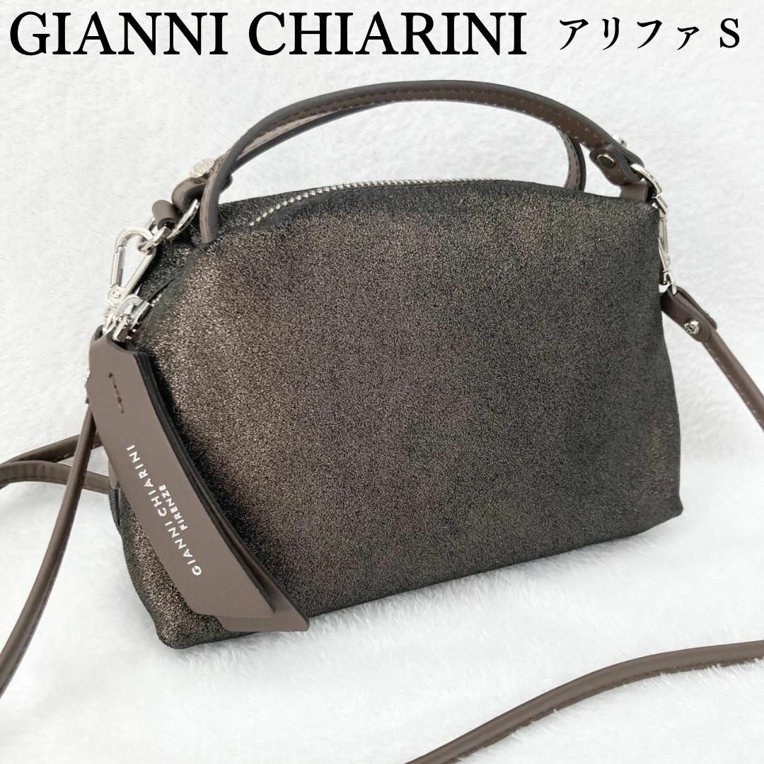 GIANNI CHIARINI(ジャンニキャリーニ)の美品✨ジャンニキャリーニ アリファS ショルダー ハンドバッグ ダークブラウン レディースのバッグ(ショルダーバッグ)の商品写真