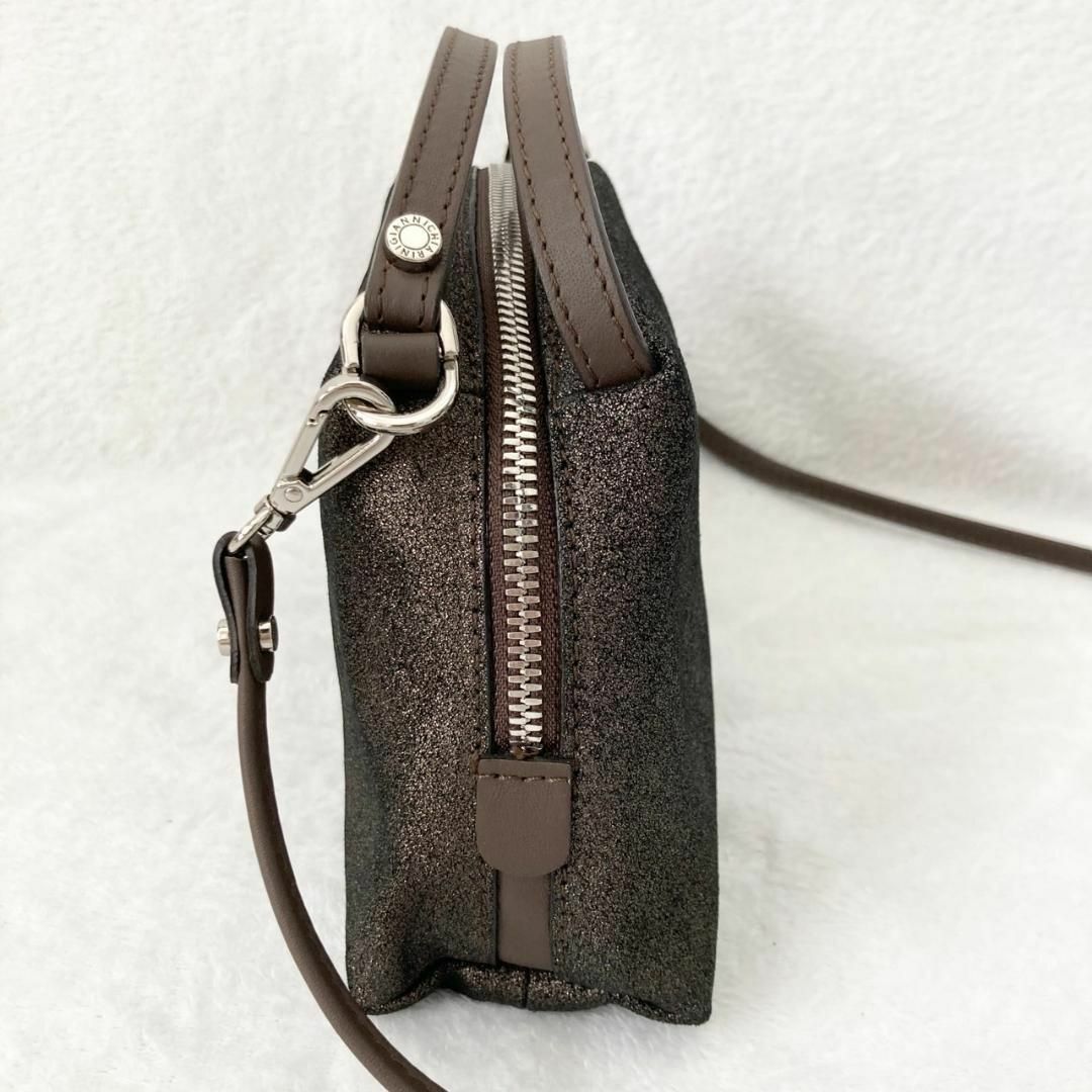 GIANNI CHIARINI(ジャンニキャリーニ)の美品✨ジャンニキャリーニ アリファS ショルダー ハンドバッグ ダークブラウン レディースのバッグ(ショルダーバッグ)の商品写真