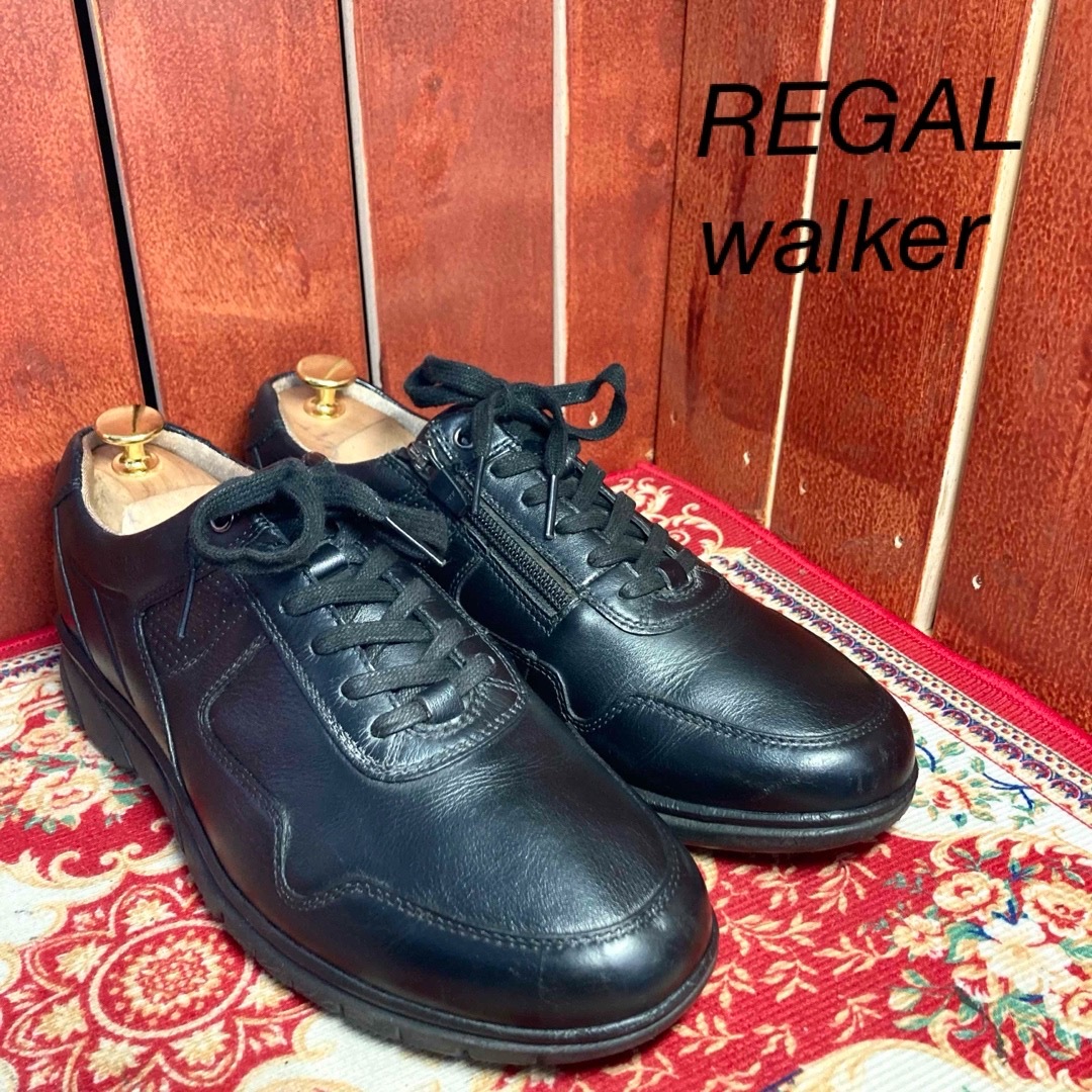 REGAL walker黒レザーサイドジップ24cm メンズの靴/シューズ(スニーカー)の商品写真