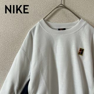 ナイキ(NIKE)のW1NIKEナイキスウェットトレーナー薄手白大きめバイカラーSメンズゆるだぼ(スウェット)