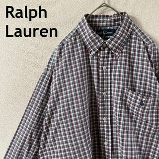 ラルフローレン(Ralph Lauren)のF3 ラルフローレン　チェック柄シャツ　BLAKE Ｌメンズ ゆったり　大きめ(Tシャツ/カットソー(七分/長袖))