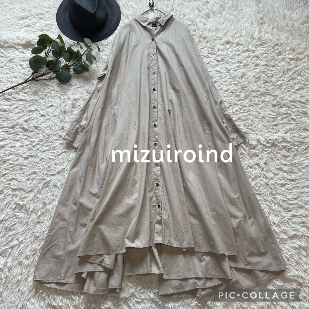 mizuiro ind(ミズイロインド)のミズイロインド　mizuiro ind ゆったりシャツロングワンピース レディースのワンピース(ロングワンピース/マキシワンピース)の商品写真