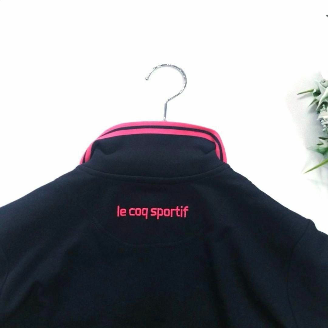 le coq sportif(ルコックスポルティフ)の美品❗ ルコック M 半袖ポロシャツ ブラック ピンク バイカラー　ゴルフ スポーツ/アウトドアのゴルフ(ウエア)の商品写真