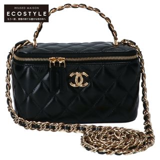 CHANEL - シャネル 新品同様 AP3315 ラムスキン マトラッセ ココマーク トップハンドル チェーンバニティ