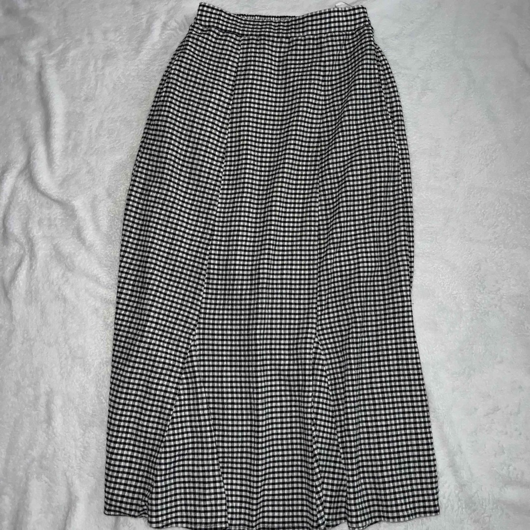 フレアロングチェックスカート レディースのスカート(ロングスカート)の商品写真