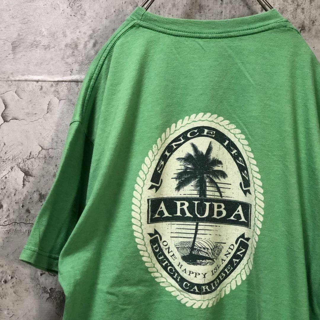 ARUBA ヤシの木 バックプリント ワンポイント Tシャツ メンズのトップス(Tシャツ/カットソー(半袖/袖なし))の商品写真