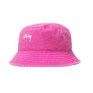 STUSSY  WASHED STOCK BUCKET HAT magenta