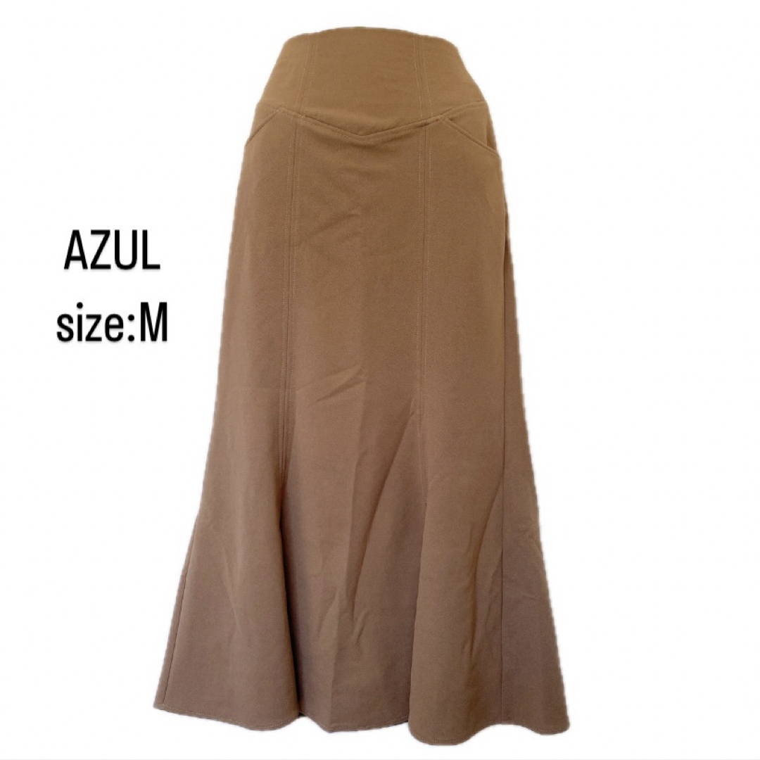 AZUL by moussy(アズールバイマウジー)のAZUL bymoussy   カットマーメイドスカート　ブラウン　Mサイズ レディースのスカート(ロングスカート)の商品写真