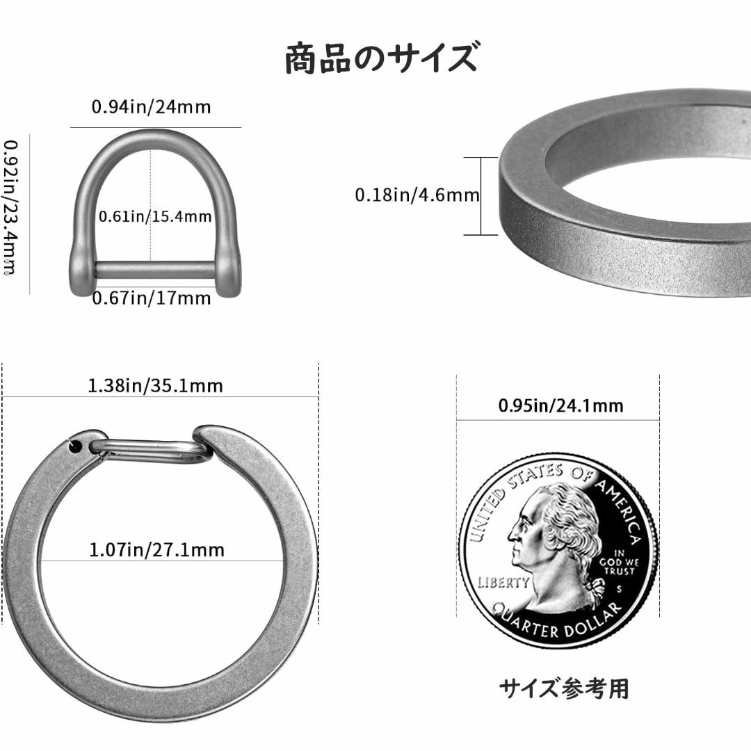 スタイル:グレー円型クリップ*1個+ステンレス製Ｄリング*2個TISUR  メンズのバッグ(その他)の商品写真