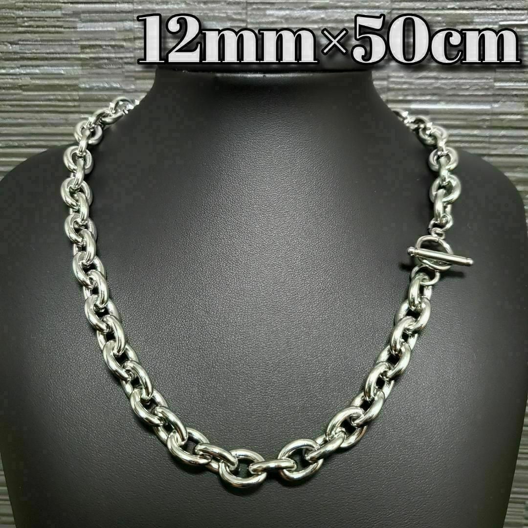 12mm 50cm　マンテルネックレス　Tチェーン　小豆　ユニセックス　韓国 メンズのアクセサリー(ネックレス)の商品写真