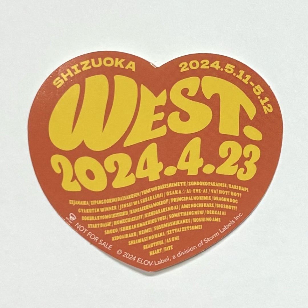 WEST. AWARD 会場限定ステッカー 静岡 エンタメ/ホビーのタレントグッズ(アイドルグッズ)の商品写真