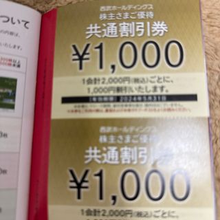 西武　株主共通割引券　1000円券　10枚(その他)