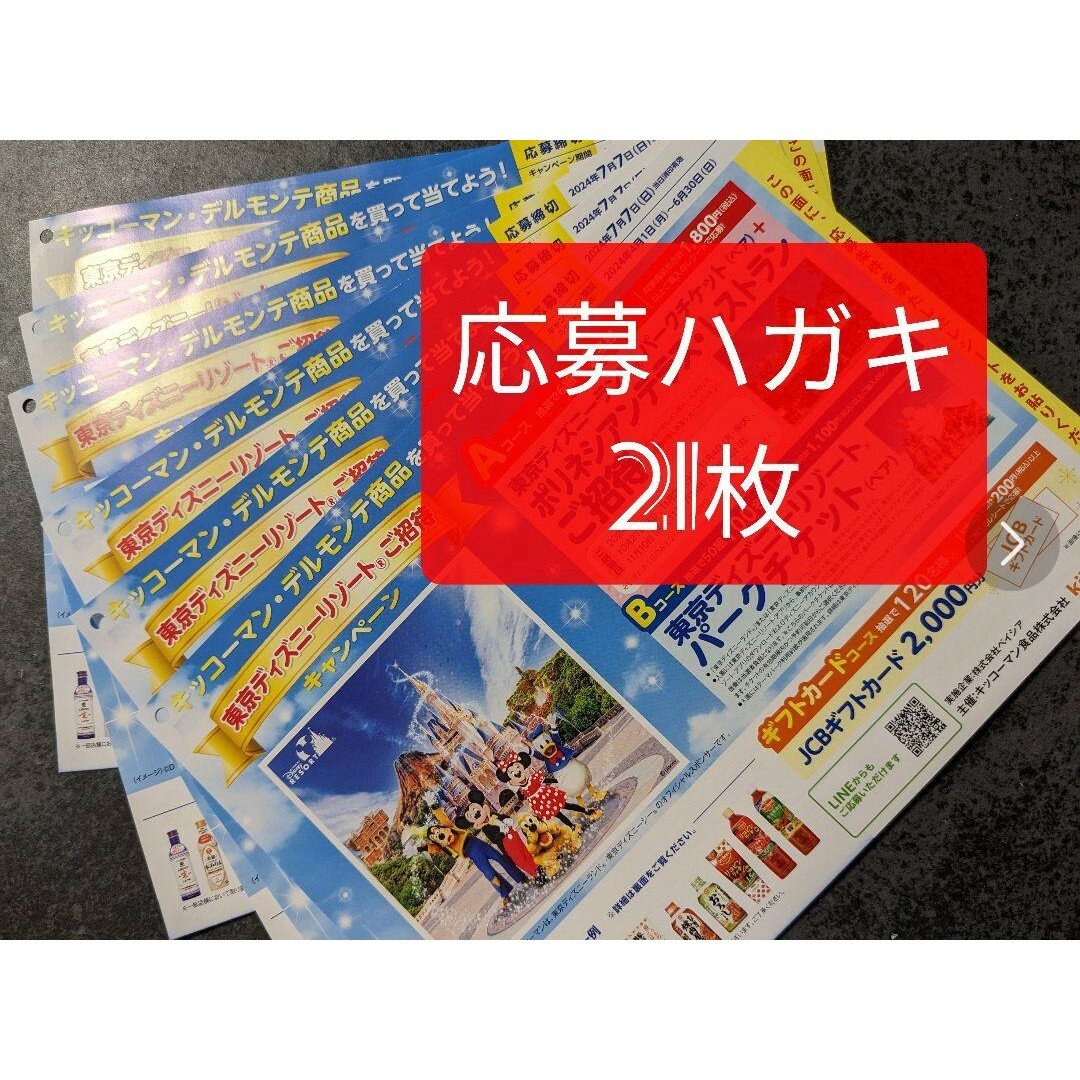 キッコーマン✕デルモンテ✕フジ共同企画　 東京ディズニーリゾート応募ハガキ21枚 チケットのチケット その他(その他)の商品写真