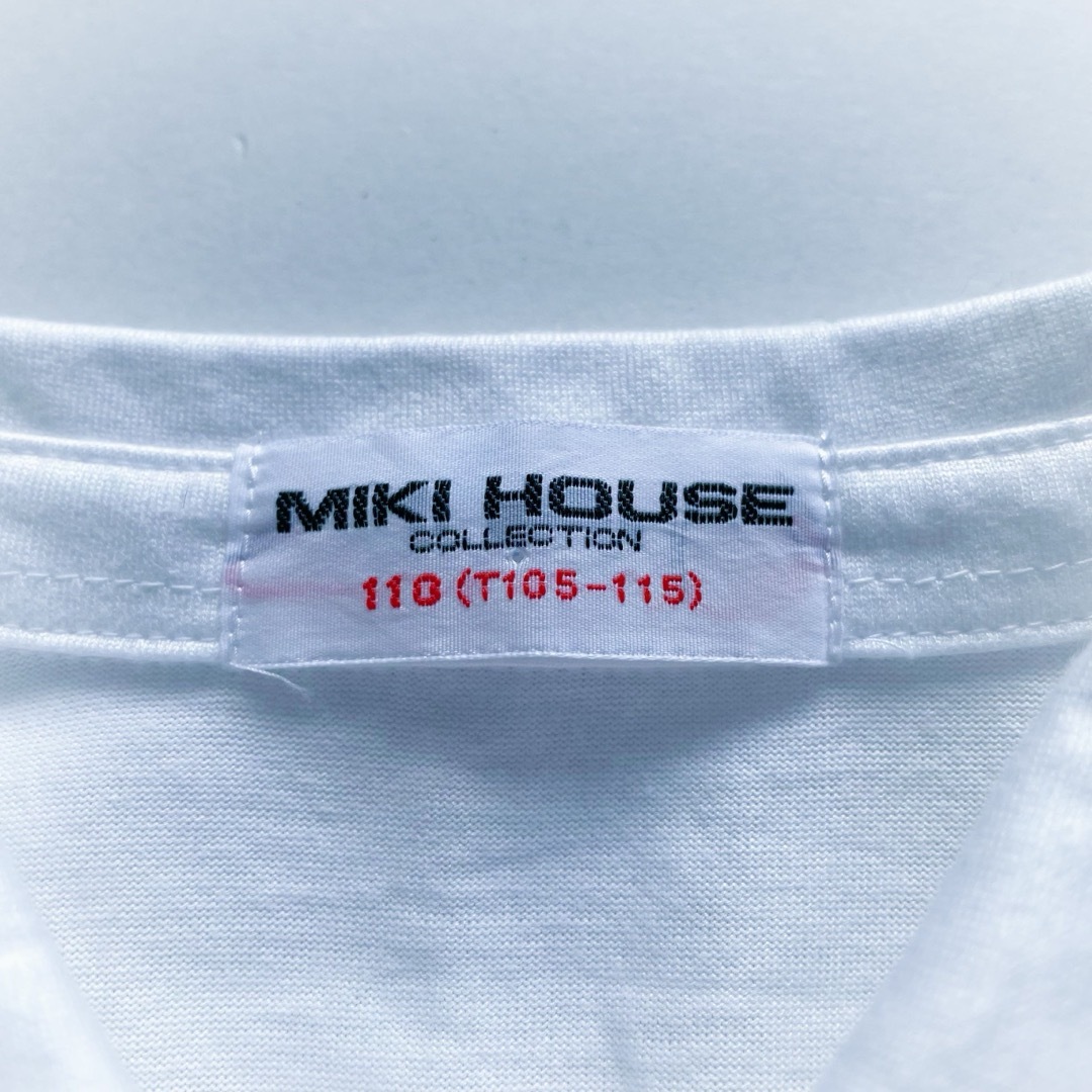 mikihouse(ミキハウス)の美品 MIKI HOUSE日本製 長袖ポロシャツ 長袖シャツ お受験 白 110 キッズ/ベビー/マタニティのキッズ服男の子用(90cm~)(Tシャツ/カットソー)の商品写真