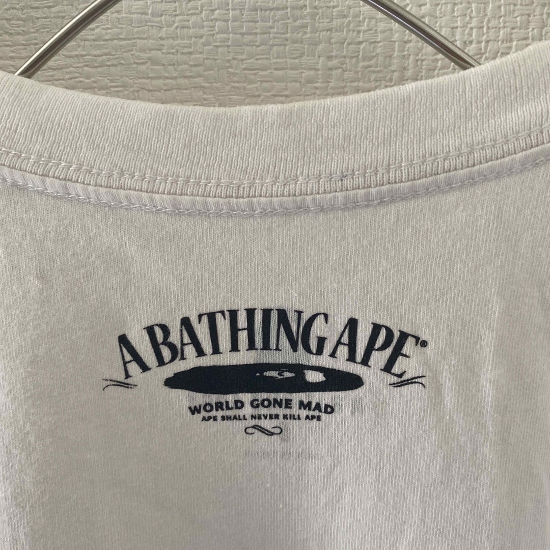 A BATHING APE(アベイシングエイプ)の90sBathingApeベイシングエイプtシャツ半袖ホワイトmシングルステッチ メンズのトップス(Tシャツ/カットソー(半袖/袖なし))の商品写真