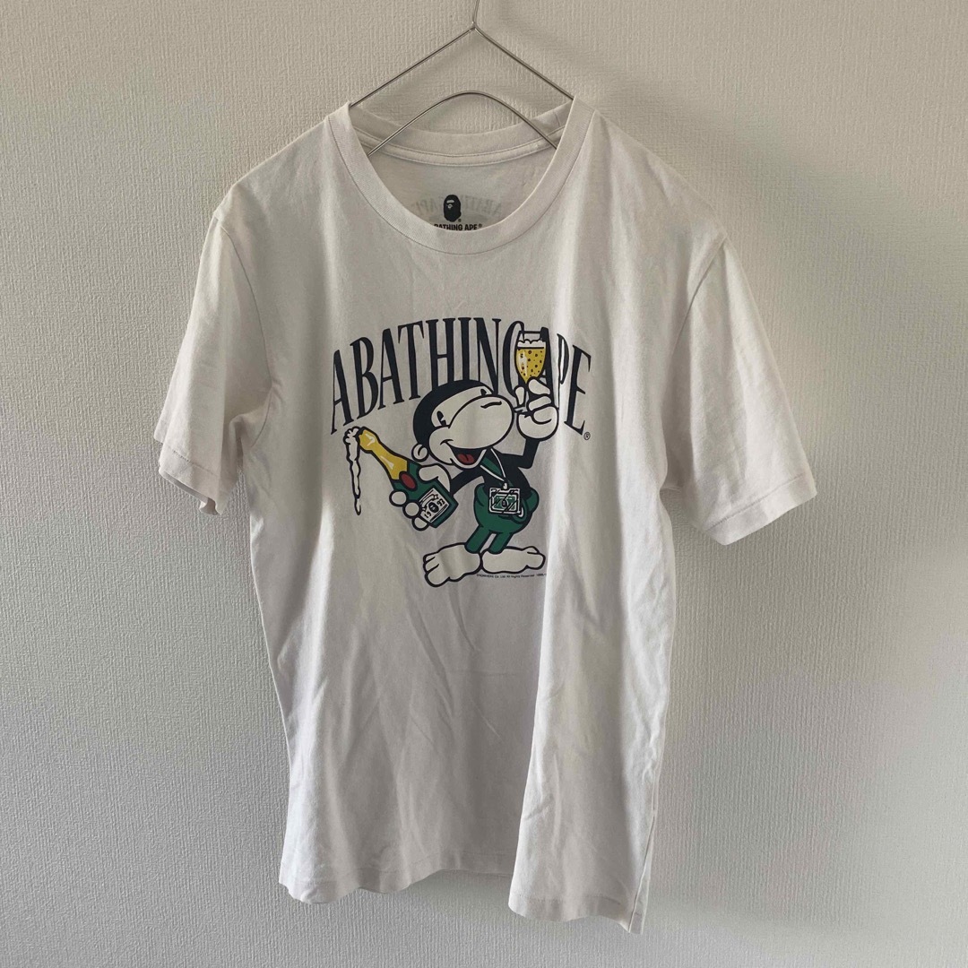 A BATHING APE(アベイシングエイプ)の90sBathingApeベイシングエイプtシャツ半袖ホワイトmシングルステッチ メンズのトップス(Tシャツ/カットソー(半袖/袖なし))の商品写真