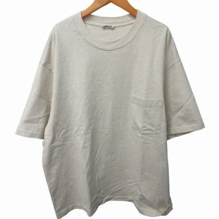 オーラリー 美品 21SS Tシャツ カットソー ベージュ系 約L-XL(Tシャツ/カットソー(半袖/袖なし))