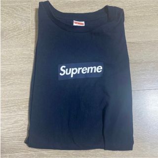 Supreme - Mサイズ　Supreme Box Logo L/S Tee "Navy"