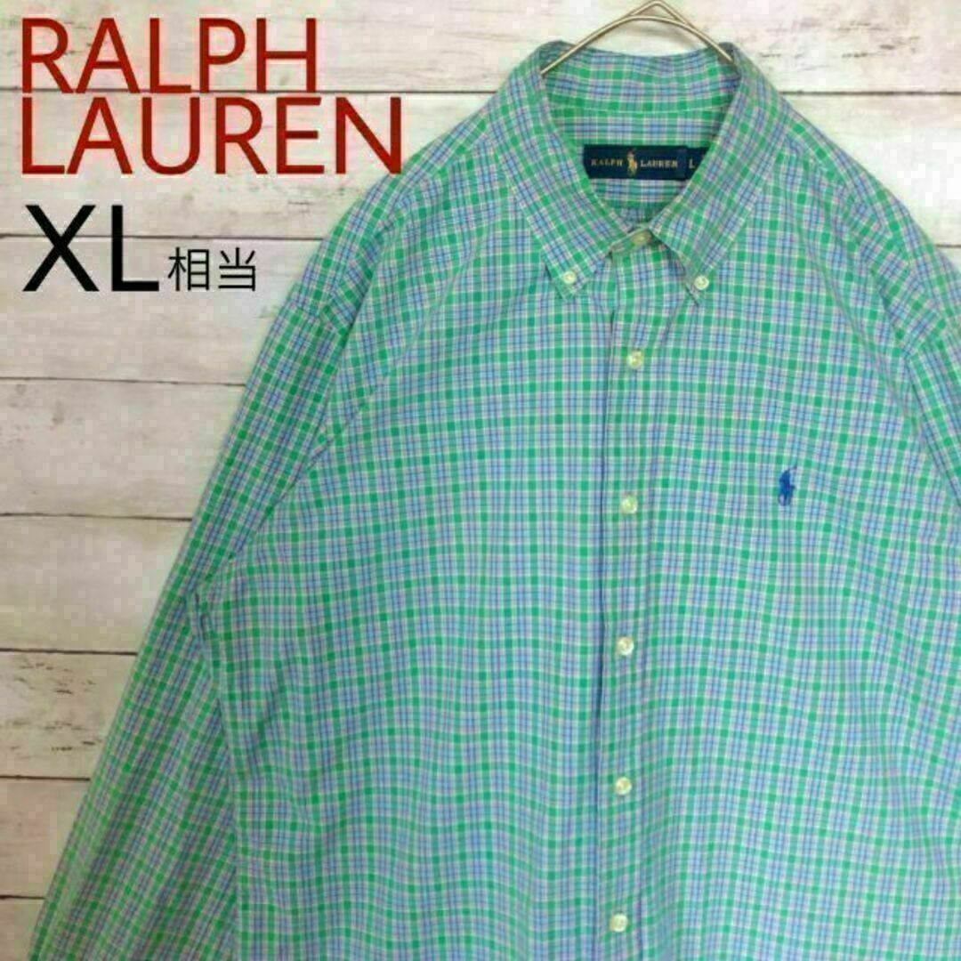 Ralph Lauren(ラルフローレン)のj90 US古着 ラルフローレン BD長袖シャツ 刺繍ロゴ 春夏 コットン メンズのトップス(シャツ)の商品写真