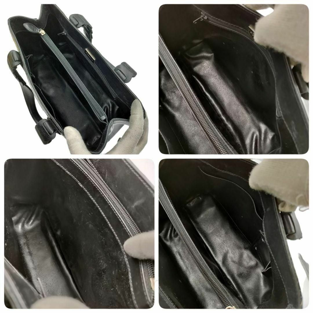 RODANIA(ロダニア)のロダニア ハンドバッグ クロコダイル センター取り ブラック 自立 穿孔 レディースのバッグ(ハンドバッグ)の商品写真