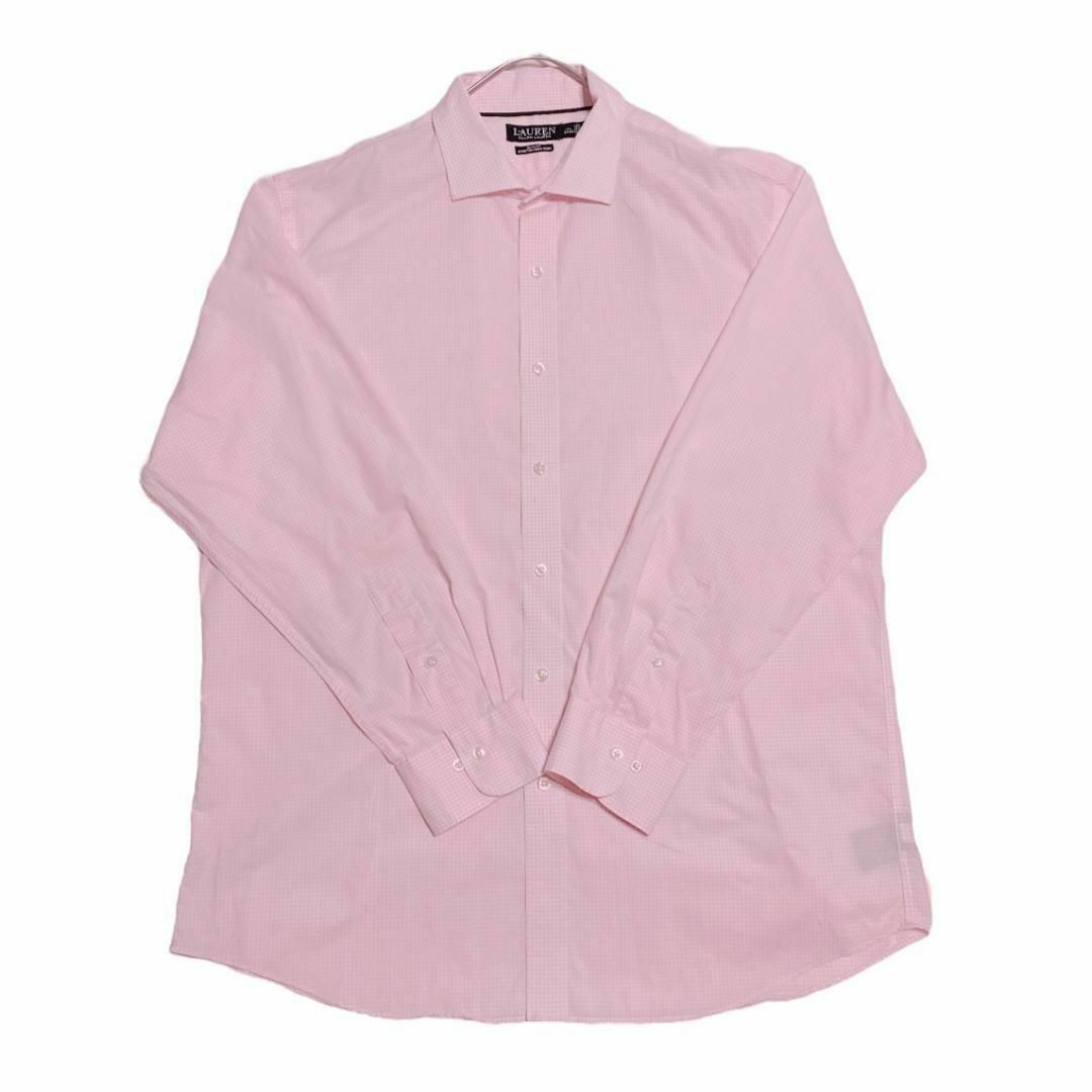 ローレンラルフローレン 長袖シャツ ピンク ストレッチ ノンアイロン b43 レディースのトップス(シャツ/ブラウス(長袖/七分))の商品写真