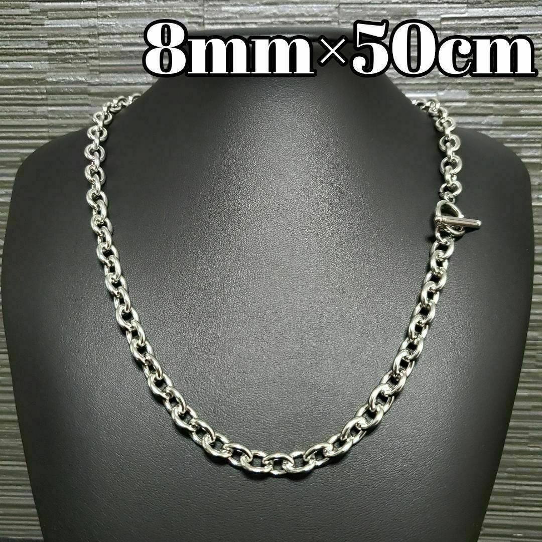 8mm 50cm　マンテルネックレス　Tチェーン　小豆　ユニセックス　韓国 メンズのアクセサリー(ネックレス)の商品写真