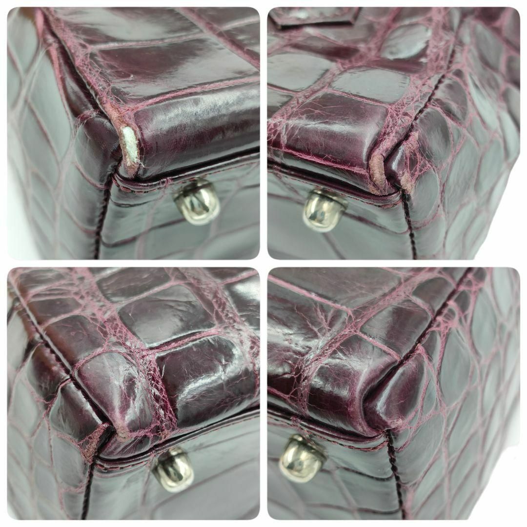 トップコレクション JRA クロコダイル リアル ハンドバッグ ワインレッド レディースのバッグ(ハンドバッグ)の商品写真