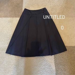 UNTITLED - UNTITLED フレア　スカート　0 ネイビー