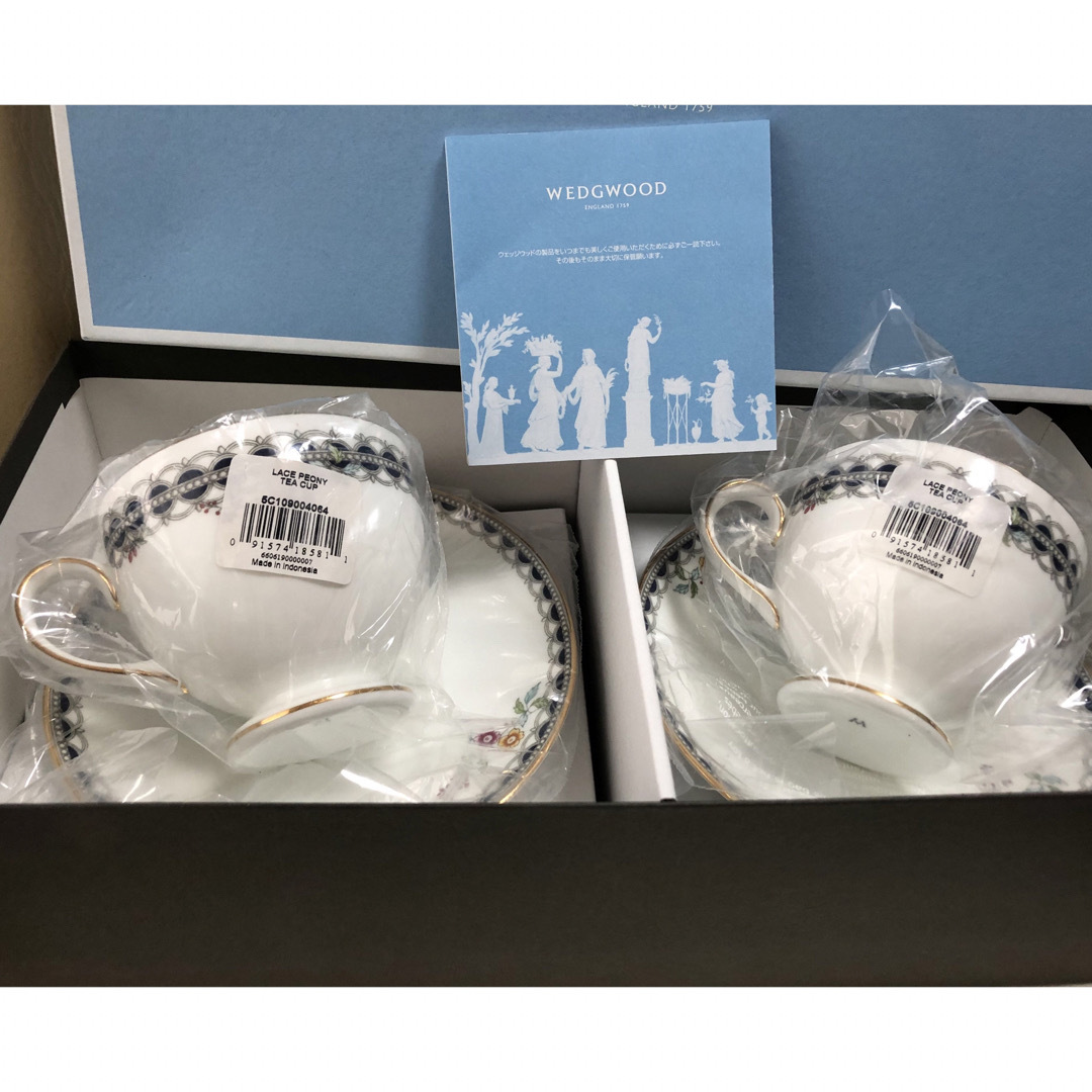 WEDGWOOD(ウェッジウッド)の新品　ウエッジウッド　レースピオニー　リー　ペアセット インテリア/住まい/日用品のキッチン/食器(食器)の商品写真