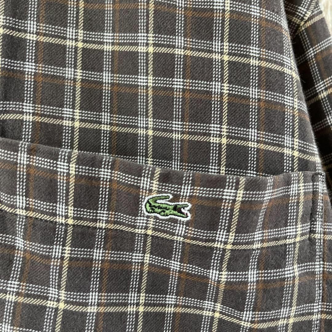 LACOSTE(ラコステ)のG2 ラコステ　チェック柄シャツ　長袖　サイズ2 S〜Mメンズ程度 メンズのトップス(Tシャツ/カットソー(七分/長袖))の商品写真