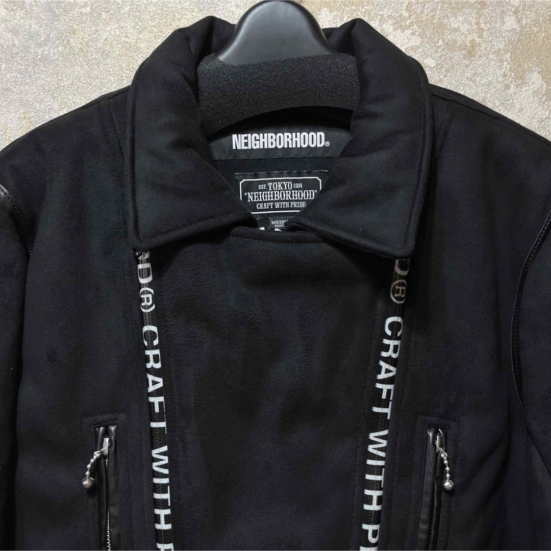 NEIGHBORHOOD(ネイバーフッド)のタグあり未使用 NEIGHBORHOOD フェイクムートン ライダースジャケット メンズのジャケット/アウター(ライダースジャケット)の商品写真