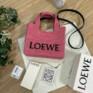 新品　新作　LOEWEロエベ　フォントトートミニ　カゴバッグ　サンセットピンク