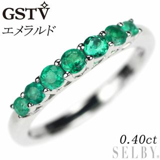 GSTV Pt950 エメラルド リング 0.40ct 一文字(リング(指輪))