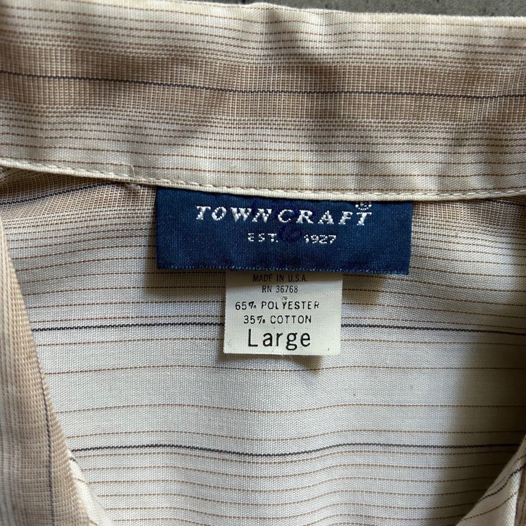 TOWNCRAFT(タウンクラフト)の90s towncraft タウンクラフト 半袖シャツ ホワイト USA製 L メンズのトップス(シャツ)の商品写真