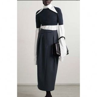 ザロウ(THE ROW)のTHE ROW Michelet Skirt ネイビー ザロウ スカート(ロングスカート)