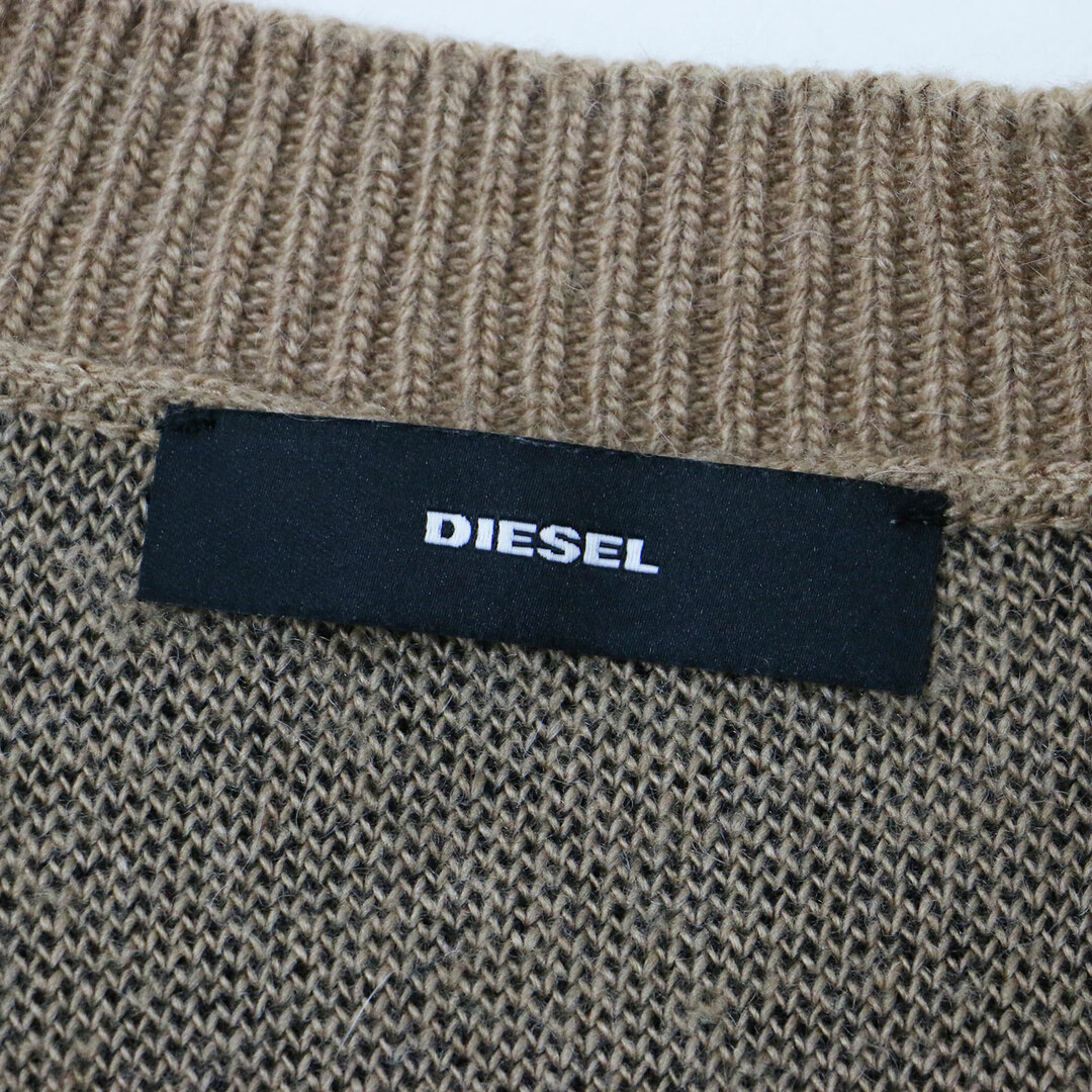 DIESEL(ディーゼル)のDIESEL ディーゼル ニット ロング ベージュ系 XXS ウール アルパカブレンド チュニック丈 Vネック ロゴパッチ ベルト 秋冬 長袖 トップス プルオーバー カジュアル 個性的 バイカラー【レディース】【中古】 レディースのトップス(ニット/セーター)の商品写真