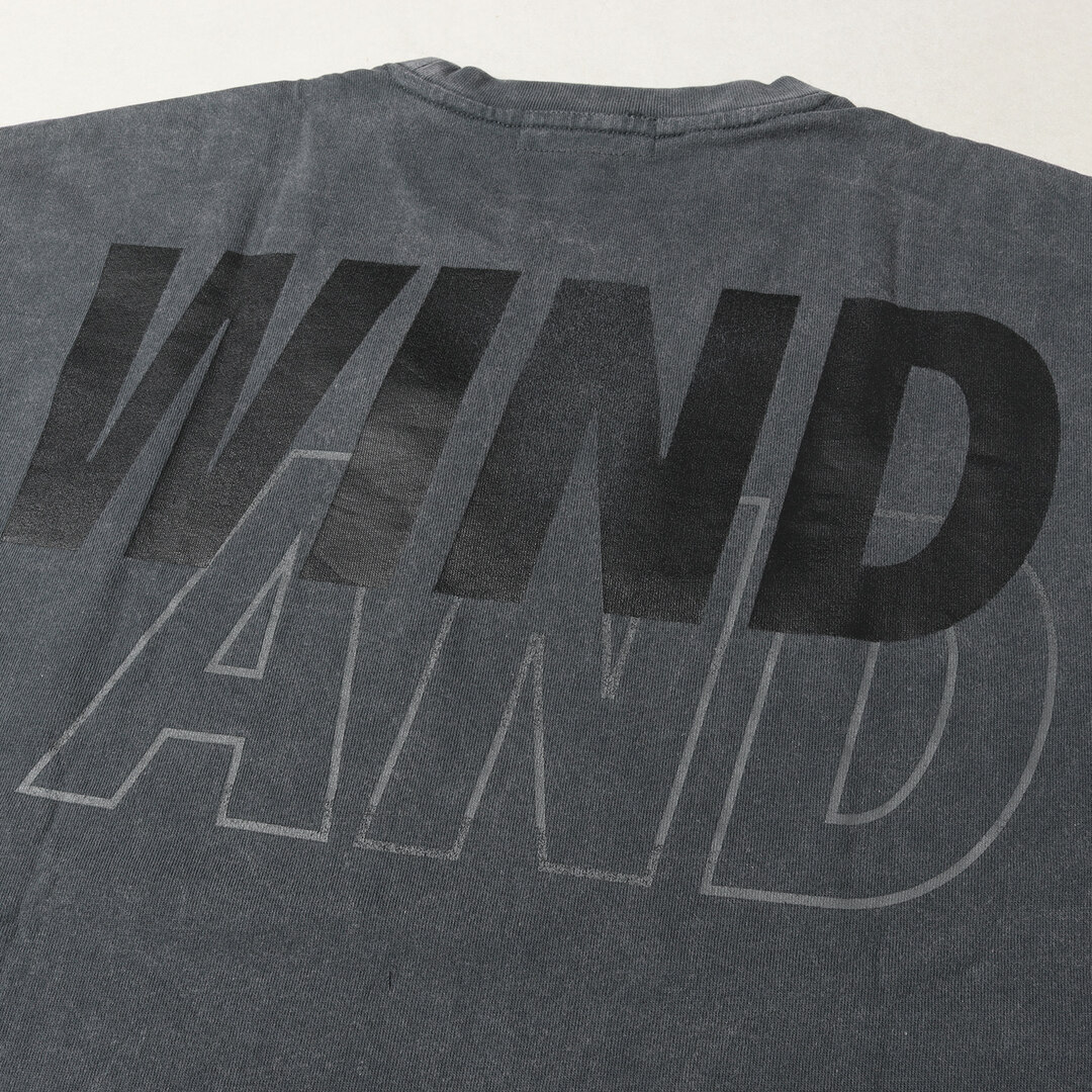 WIND AND SEA(ウィンダンシー)の新品 WIND AND SEA ウィンダンシー Tシャツ サイズ:M 23SS ピグメントダイ カスレ ロゴ ヘビーウェイト ロングスリーブTシャツ P-DYE L/S TEE トップス カットソー 長袖 ロンT チャコールブラック 【メンズ】 メンズのトップス(Tシャツ/カットソー(七分/長袖))の商品写真