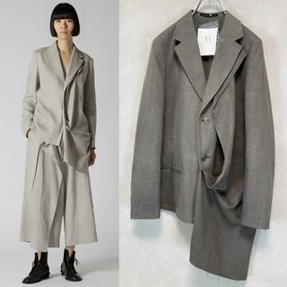 ワイズ(Y's)のY's 24SS DENIM FRONT DOUBLE JACKET グレー1(その他)