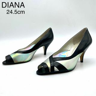 ダイアナ(DIANA)の★新品 DIANA ダイアナ パンプス オープントゥ シースルー 本革 24.5(ハイヒール/パンプス)