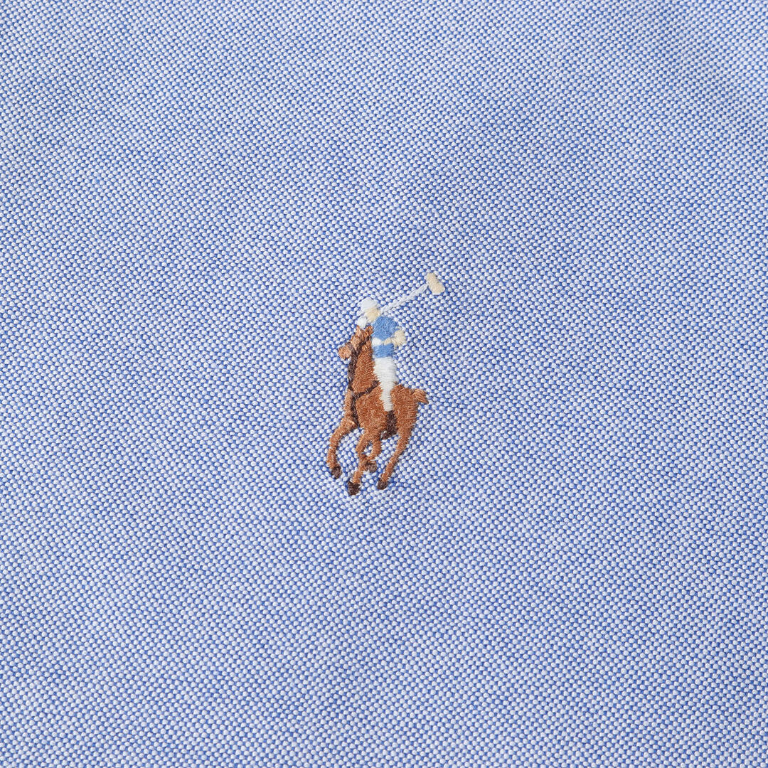 Ralph Lauren(ラルフローレン)のRALPH LAUREN ラルフローレン シャツ サイズ:43-86 90s ワンポイント刺繍 オックスフォード ボタンダウン ドレスシャツ 長袖 B.D 90年代 オールド サックスブルー トップス カジュアルシャツ【メンズ】【中古】 メンズのトップス(シャツ)の商品写真